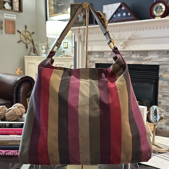 Authentic RARE Fendi Rainbow Pequin Large Hobo in BEAUTIFUL Vintage Condition! - Picture 3 of 16